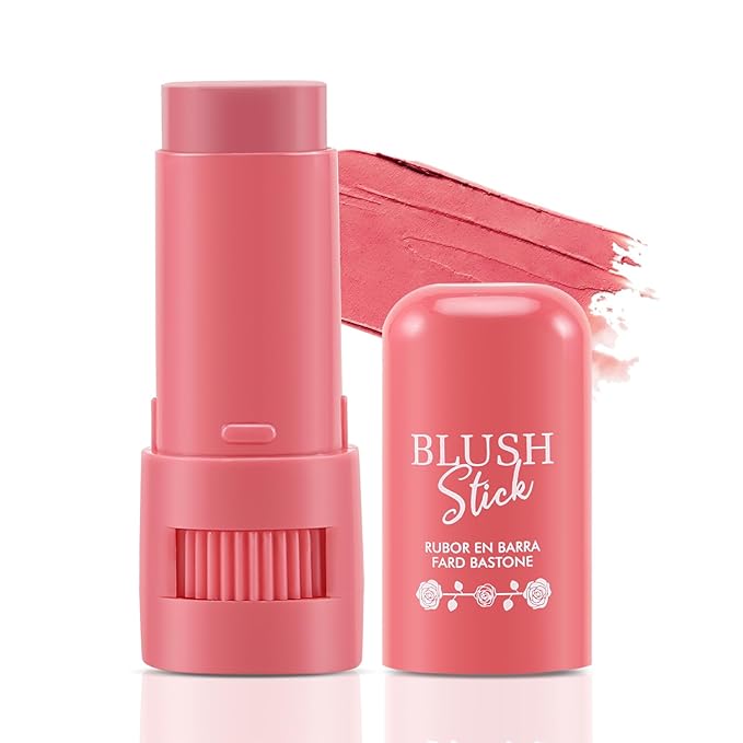 Cream Blush Makeup,Buildable Blush Stick for Cheeks,Matte Finish,Long Wear,Easy Application,Lightweight Multi Stick