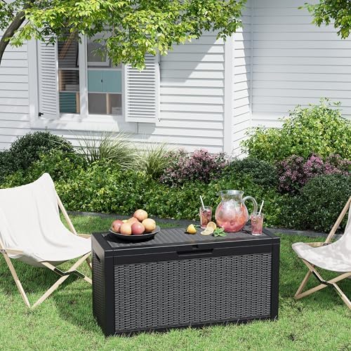 Outdoor Storage Box, Resin Deck Boxes Indoor and outdoor, Waterproof Storage - Image 5