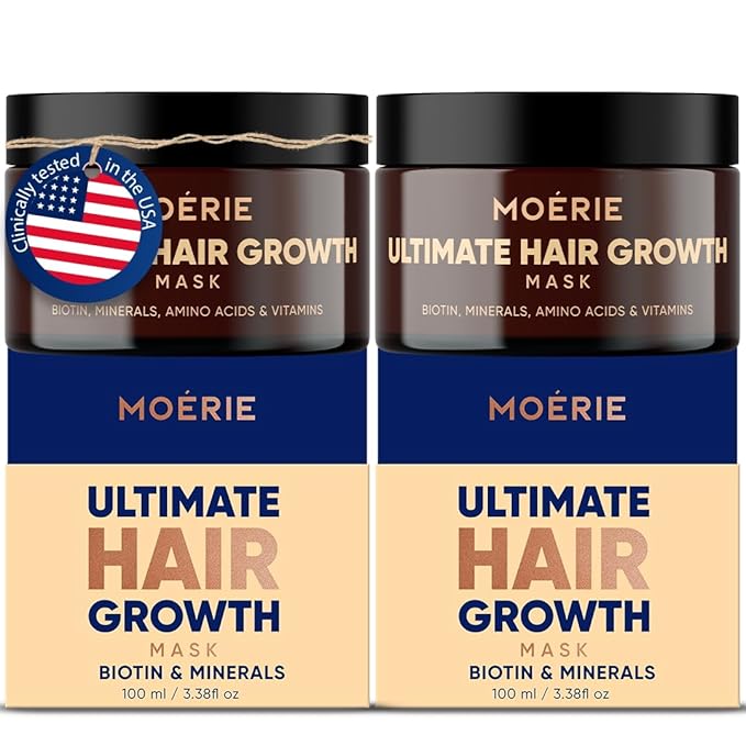 Moerie Hair Growth & Repair Mask - Restorative, Vegan-Friendly Treatment for Longer, Thicker, Fuller Hair - 100ml, 2 pack