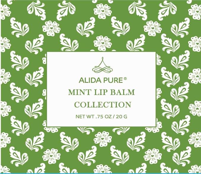 Mint Lip Balm Collection, Vegan Lip Balm Set, Beeswax Free, with Avocado Oil, Organic Jojoba Oil, and Vitamin E, Natural Moisturizer for Dry, Chapped Lips, 5 Tube Set