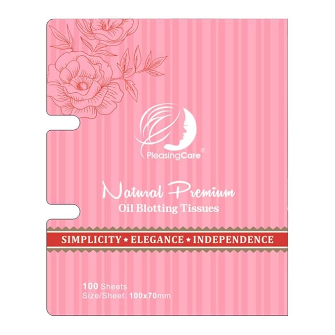 Oil Blotting Paper Sheets, 100 Counts, Natural Rose Facial Oil Absorbing Face Blotting Sheets - Take Only 1 Piece Each Time Design - No Waste and Easy to Carry in Pocket (Rosy - 1 Pack)