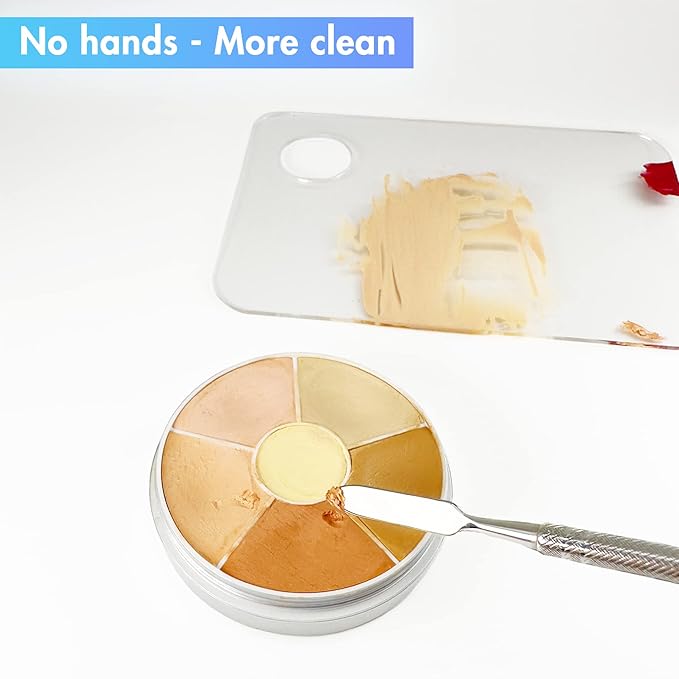 Foundation Spatula Stainless Steel Makeup Mixing Tool Cosmetic Metal Mixer Tool for Professional Color Nail Art Lab Pigment Blending Stick Silver