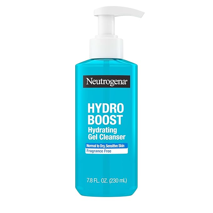 Neutrogena Hydro Boost Face Wash, Fragrance Free, Hydrating Facial Cleanser with Hyaluronic Acid, Daily Foaming Face Wash & Makeup Remover, Hypoallergenic Gel Cleanser, 7.8 fl. oz