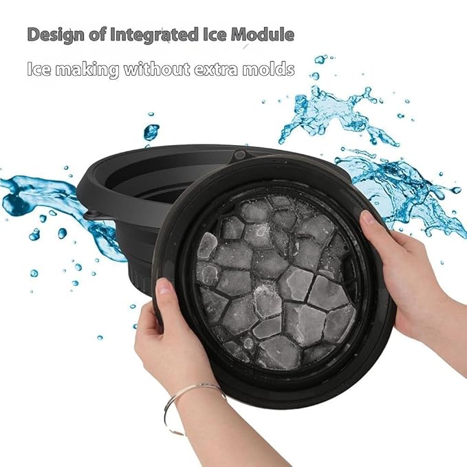 Face Ice Bath Bowl With Built-In Ice Tray, Silicone Ice Bowl Facial Folding Washbasin for Cold Plunge Therapy, Skin Tightening & Acne Relief, Reusable Ice Cubes Portable Spa Tool for Home & Travel