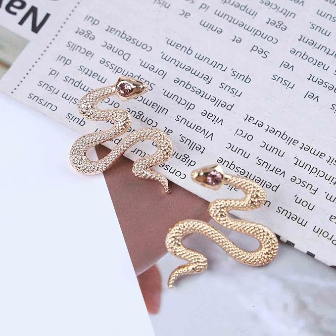 Vintage Snake Stud Earrings Gold Snake Drop Earrings Gothic Serpent Earrings Punk Viper Cobra Earrings Jewelry for Women and Girls