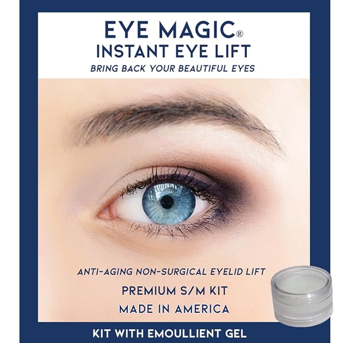 Eye Magic Premium Eye Lift (S/M Kit + Gel) Made in America Instantly Lifts and Defines Droopy, Sagging or Hooded Eyes Safe For Daily Use