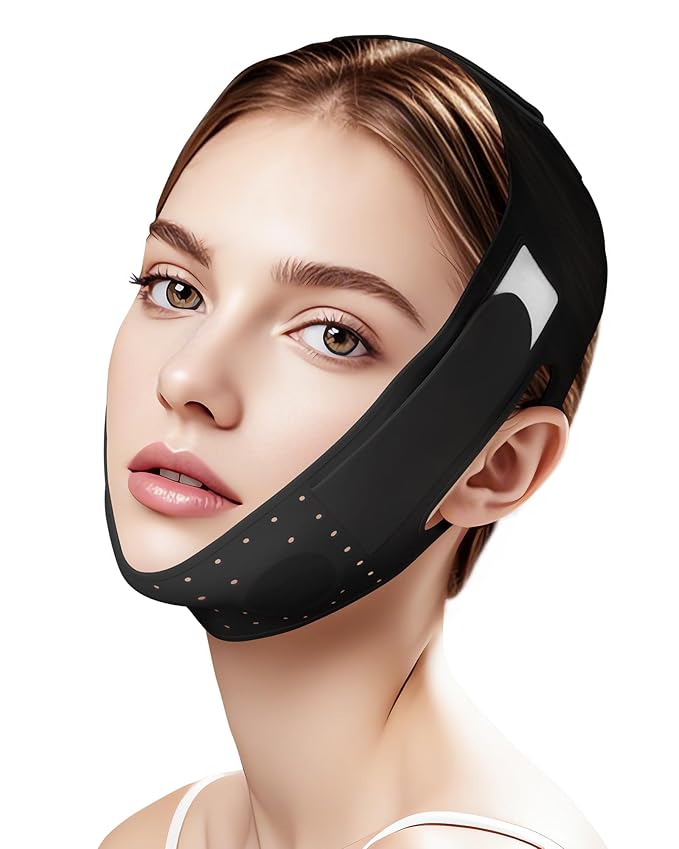 V-Line Sculpting Face Mask – Silicone Chin Strap for Jawline Tightening & Double Chin Reduction (23-27 Inches)
