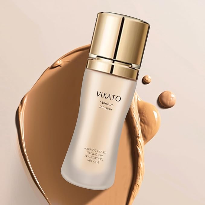 Cover Hydration Liquid Foundation Concealer, 45ML Moisture Liquid Flawless Makeup Cosmetic, Suitable for Most Bright/Neutral/Dark Skin