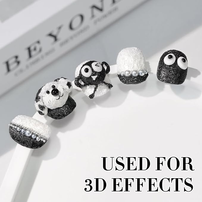 Double Rhythm 3D Nail Gel Solid Sculpting Gel for Nail Art Non-Sticky Hard Gel for Building Carving Molding Nail Extension Soak Off UV/LED Salon Home DIY 0.5 Oz (Gypsum Black)