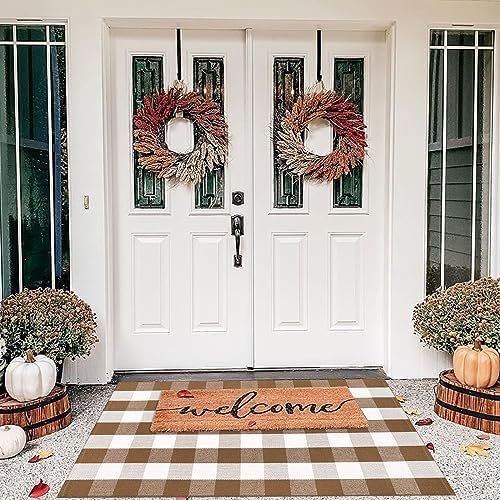 Bottalive Buffalo Plaid Outdoor Rugs, Layering Rug - Image 3