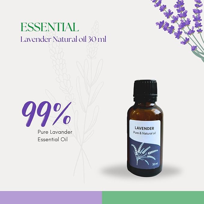 Roots & Above Pure Natural Lavender Essential Oil 1.01 oz/30ml for Diffuser, Skin, Hair, Self-Care, Soap & Candle Making Scent Fragrance