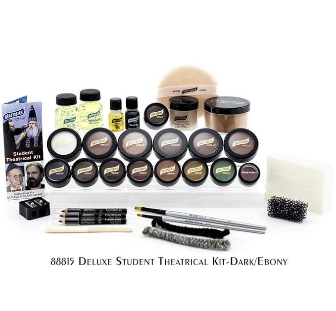 Graftobian Student Theatrical Makeup Kit Deluxe - Dark/Ebony