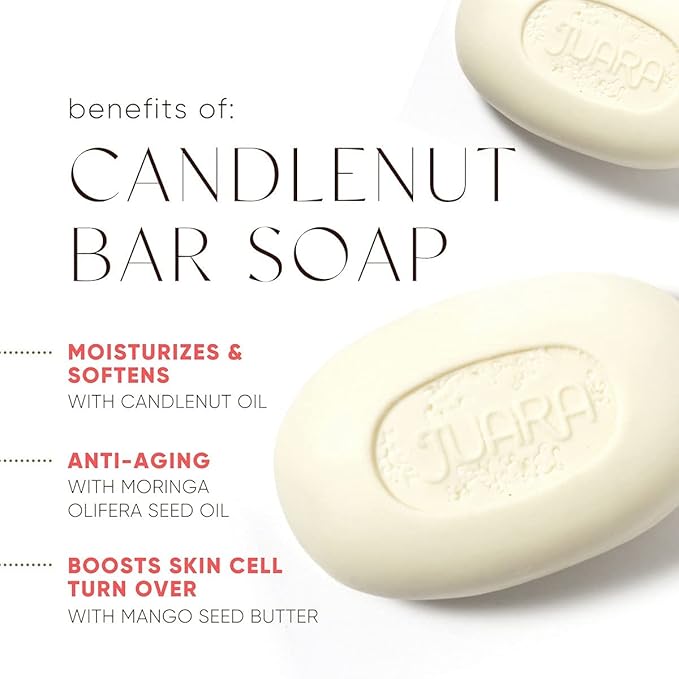 JUARA - Bali Spa-liday Gift Set with Self- Care Calendar | Candlenut Bundle | Includes Bar Soap, Body Polish, Body Creme, Hope Candle, and 30-Day Calendar | Cruelty, Paraben and Sulfate Free | 5pc