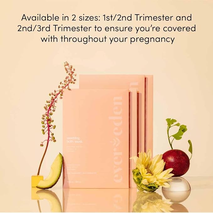 Evereden Soothing Belly Mask - 4 Belly Masks for Pregnant Women 2nd & 3rd Trimester - Hydrating, Nourishing, & Soothing Pregnancy Skin Care Belly Masks - Clean & Vegan Pregnancy & Maternity Products