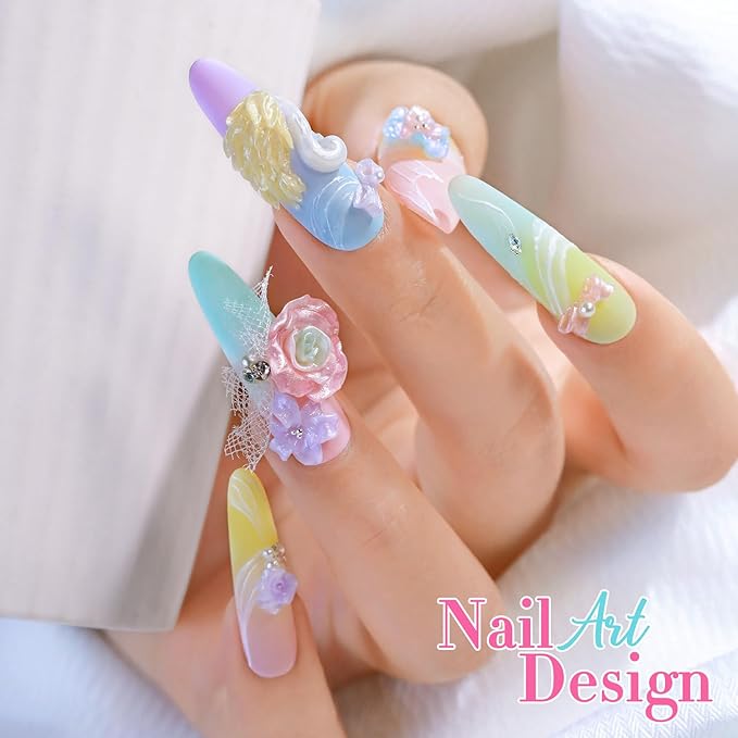 Double Rhythm 3D Nail Gel Pearl Solid Sculpting for Nail Art Non-Sticky Hard for Building Carving Molding Extension Soak Off UV/LED Nail Art Salon Home DIY 0.5 Oz (Green-Silk 08)