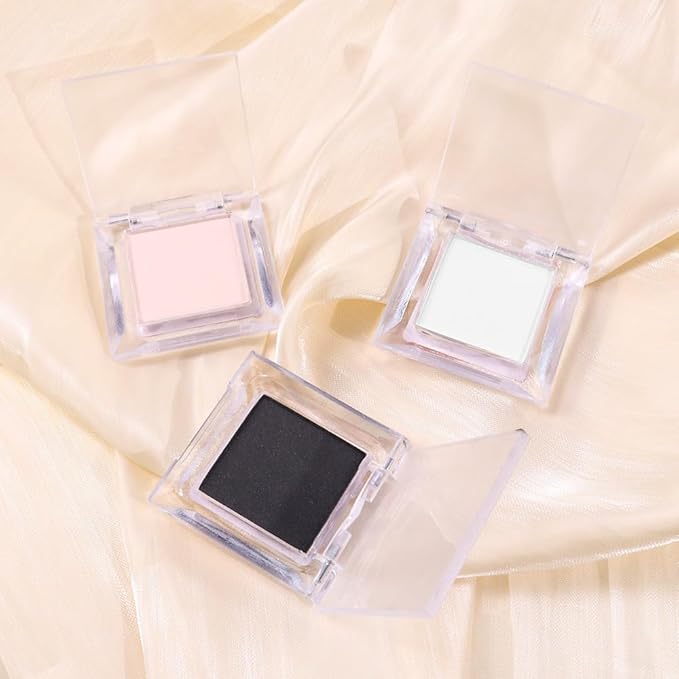 Eyeshadow Single Matte, High-Pigment Monochrome Eye Shadow Pressed Powder, Everyday Velvety Silky Eye Makeup Looks, Professional Long-Lasting Waterproof Single Eyeshadow Palette, White 02