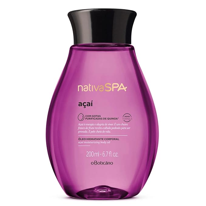 Nativa SPA by O Boticário, Açaí Body Oil, Scented Moisturizer, 6.8 Ounce
