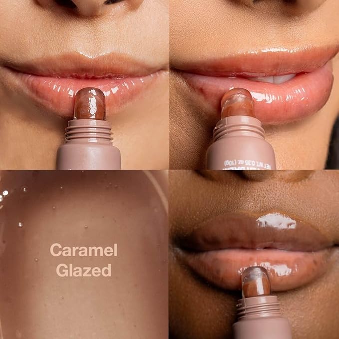 Palladio Butter Balm - Hydrating Lip Balm with Sheer Tint, Aloe, Peptides, Shea Butter, and Vegan Formulation for Instant Moisture, Shine, and Soothing Lip Care, Caramel Glazed