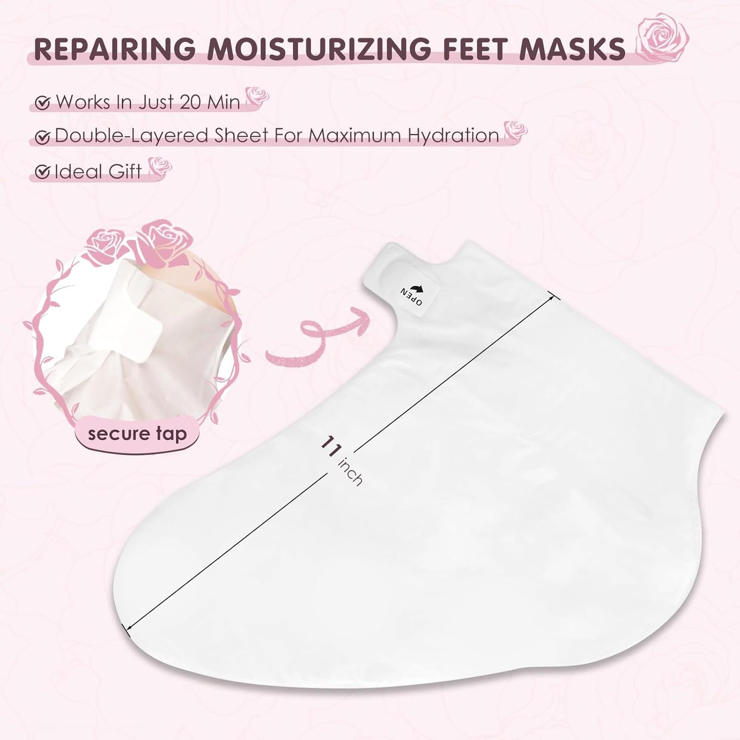 AUSLKA Moisturizing Foot Mask, Moisturizing Socks, Hydrating Moisturizer Sock for Dry Cracked Feet Heel, Leave Your Feet Moisture and Smooth(Shea Butter) - 6 Packs
