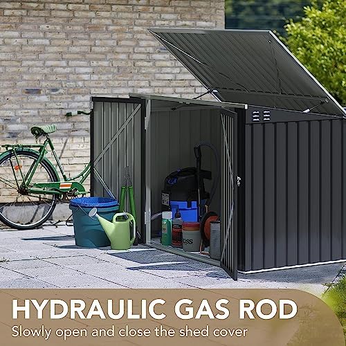 Devoko Outdoor Storage Shed 5.8 x 3.3 FT Metal Trash Shed Waterproof Outside - Image 7