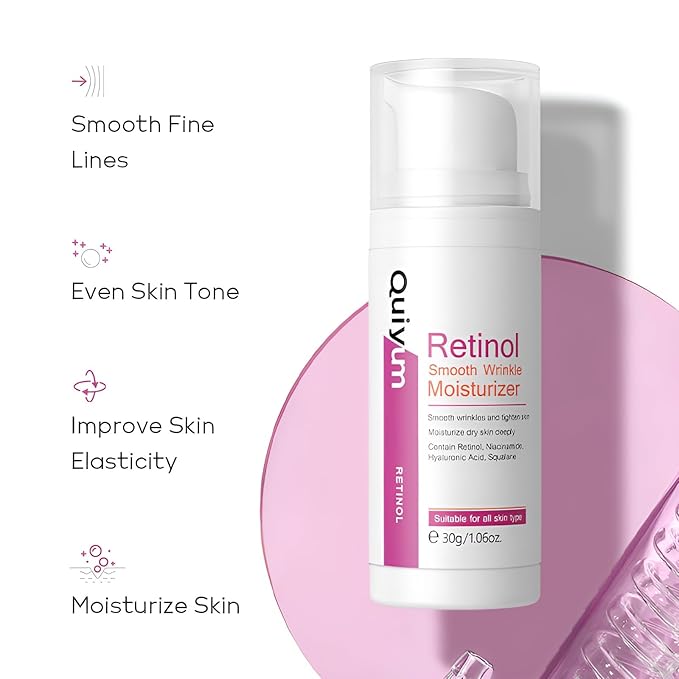 Retinol Cream for Face, Anti Aging Face Moisturizer with Hyaluronic Acid, Rapid Wrinkle Repair, Day & Night Cream Serum for Women, Reduce Fine Lines, Wrinkles & Dark Spots 1.06oz, 2Pack