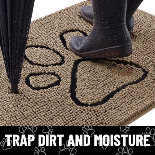 Smiry Dog Door Mat for Muddy Paws, Absorbent Non Slip Dirt Trapper - Image 2