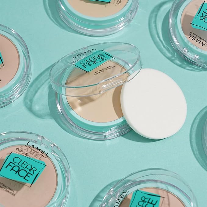 Lamel OhMy Clear Face Powder - Light Natural Coverage & Suet Control - Cruelty Free - Warm Beige N.407
