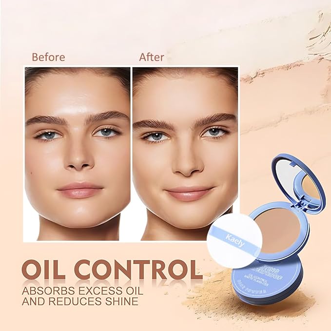 Oil Control Matte Perfection Face Pressed Powder,Matte Smooth Flawless Setting Powder Makeup,Polvo Compacto De Maquillaje, Waterproof Long Lasting, Cruelty Free, 0.35Oz(140 Golden Beige, 1)