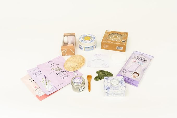 LUXURY SPA GIFT SET FOR HER -11-Pc Lavender Spa Beauty and Personal Care Collection Home Spa Pampering Package for Relaxation Perfect for Thank You, Birthday, Anniversary Gifts, Gift Box for Her