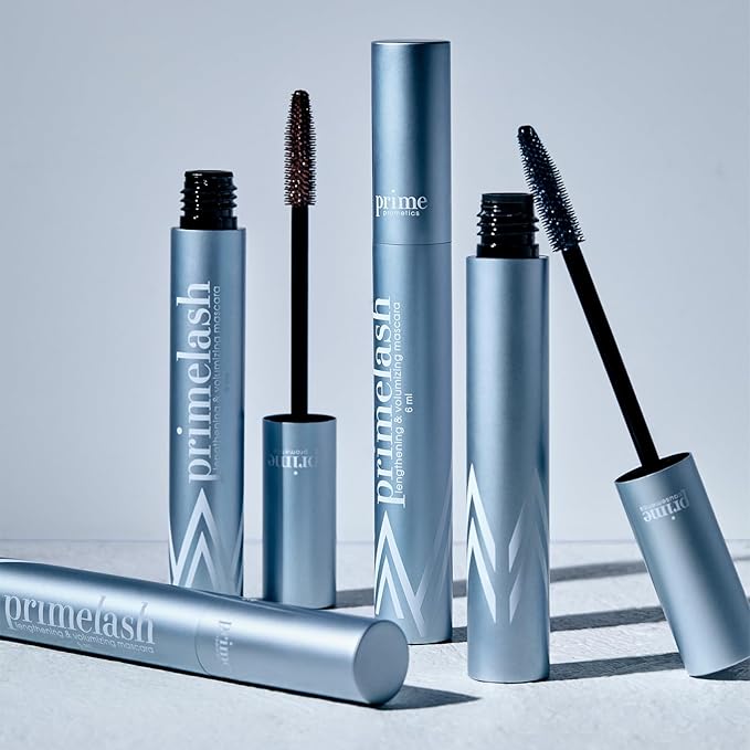 PrimeLash Mascara for Older Women – Volumizing, Incredible Length in 2 Coats – Long-Stay, Zero Clumps, Hypoallergenic (Brown)