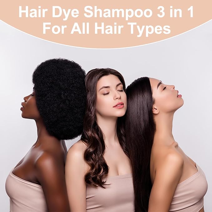 Coffee Hair Dye, Hair Dye Shampoo for Men and Women, Hair Color Shampoo For Home Use, Shampoo Para Canas, Hair Dye Shampoo 3 in 1, 16.9 Fl Oz (Coffee)