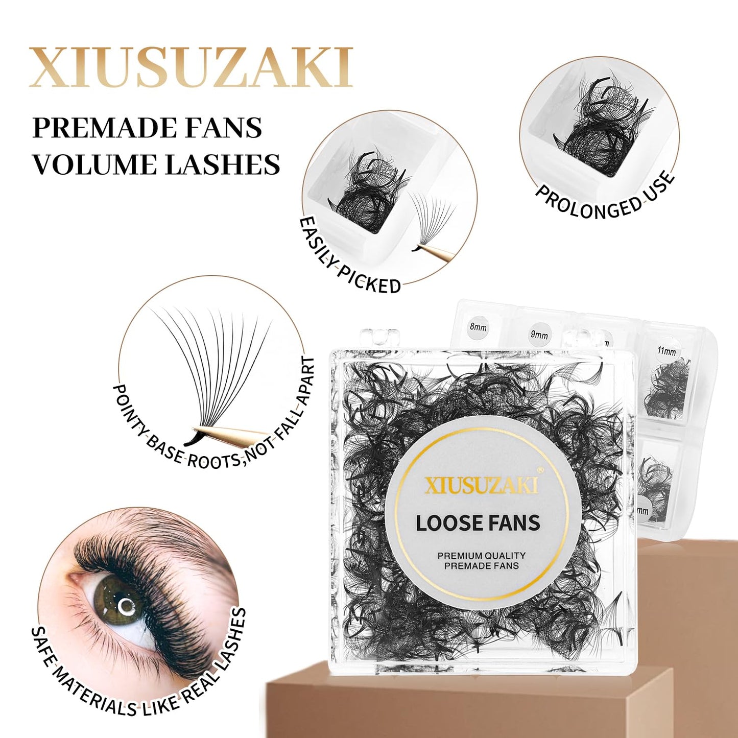 Premade Fans Eyelash Extensions 600 Fans 10D Premade Lash Fans Volume Lash Extensions 0.07 Thickness Eyelash Extension D Curl 10mm Fluffy Soft Handmade Loose Fan(600Fans-10D-0.07-D,10mm)