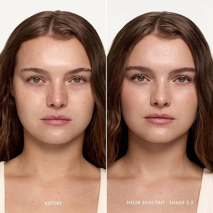 Summer Fridays Sheer Skin Tint - Tinted Moisturizer with Hyaluronic Acid - Helps Diminish Uneven Skin Tone - Sheer to Light Coverage - Shade 2.5 - Light with Cool Peach Undertones (1 Fl Oz)