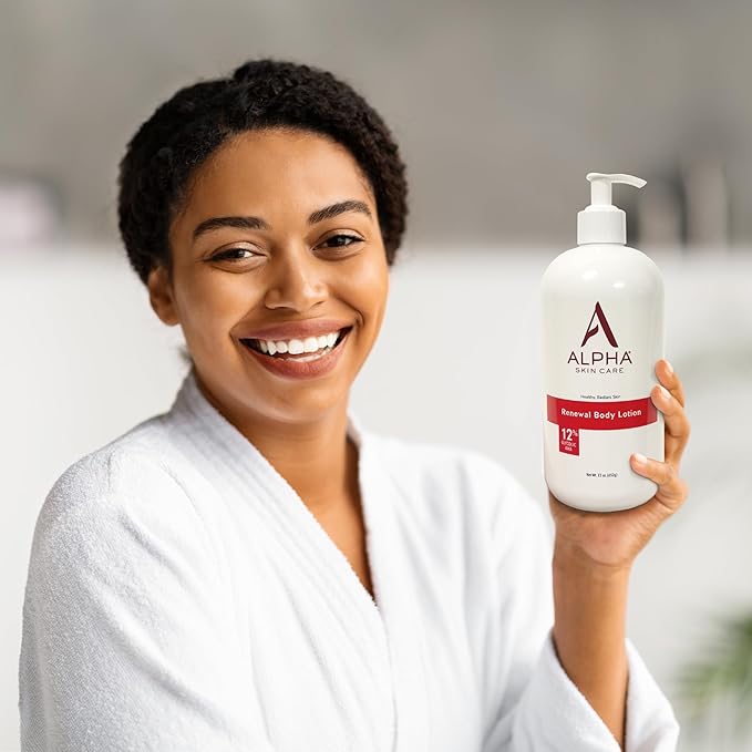 Alpha Skin Care Revitalizing Body Lotion, 12% Glycolic AHA, Simple & Effective Daily Moisturizer Hydroxy Acid, Hydrates & Exfoliates for Soft, Smooth Skin, Anti-Aging, 23 Oz