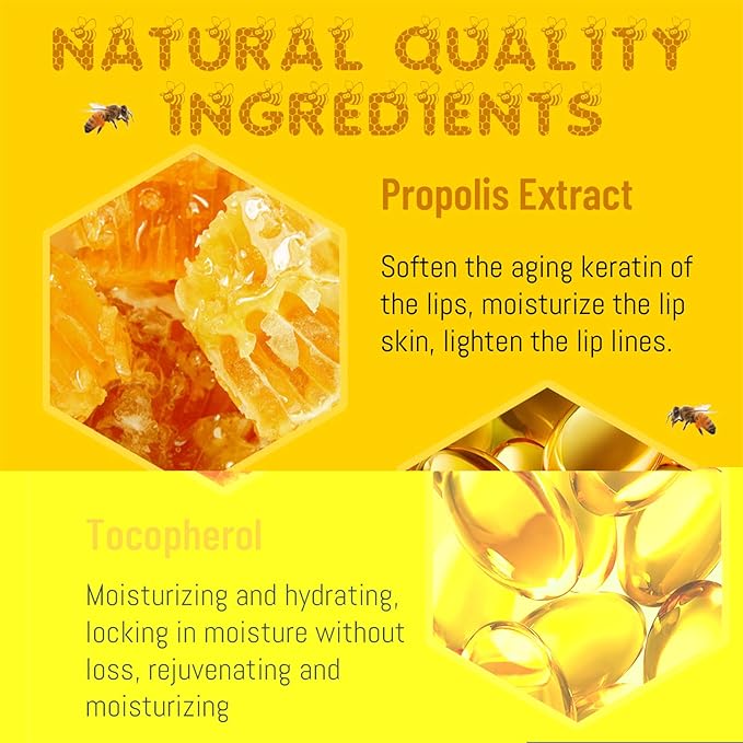 4PCS Lip Balm Honey Pot, Honey Pot Lip Balm for Dry Cracked Lips, Strawberry Lip Balm Scrubs Exfoliator & Moisturizer, Hydrating Lip Balm Honey Pot with Wand, Lip Sleeping Mask (4pcs)