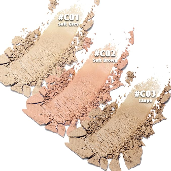Contour Palette with Brush, Cream Contour Powder Palette Bronzer Powder Matte Bronzer Palette Cool Toned Contour Kit with Mirror for Face Sculpting Contour Makeup (#C02 Soft Brown)