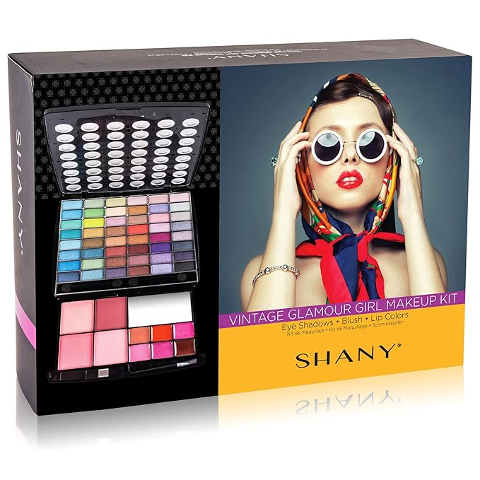 SHANY Glamour Girl Makeup Kit Eyeshadow Palette with Eyeshadows, Blushes, Lipstick Lip-gloss, Makeup Mirror, Makeup applicators, Premium Gift Packaging - Vintage