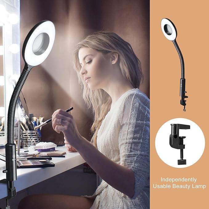 Winado 2 in 1 Facial Steamer with 5X Magnification Light, Deep Cleaning for Personal Skin Care, Beautician Steamer Professional Humidifier Facial Spa Mist Steam for Home & Beauty Salon, Black