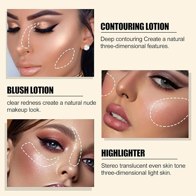 Contour Beauty Wand, Liquid Face Concealer Contouring Highlighter Blusher Stick with Cushion Applicator, Long Lasting Smooth Natural Matte Finish, Lightweight Blendable Super Silky Cream Contour Stick