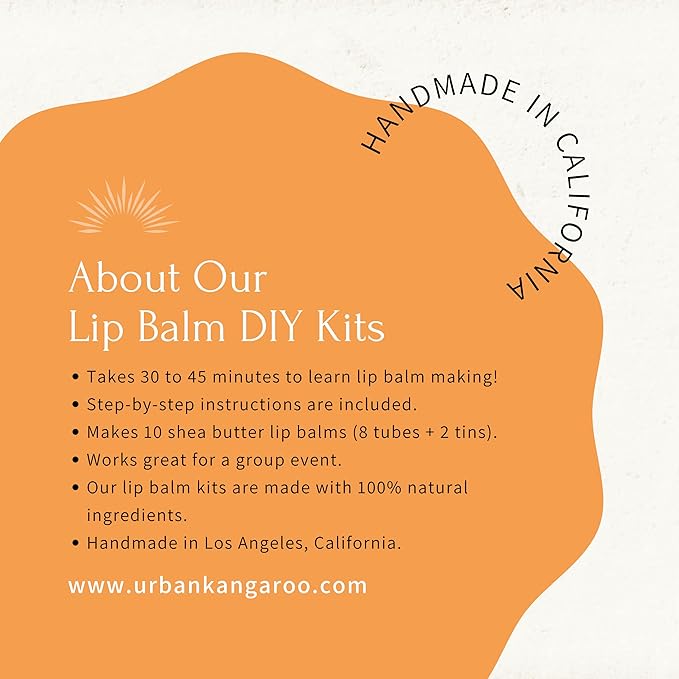 Shea Butter Lip Balm DIY Kit (Made in USA), Creates 10 Luxurious Lip Balms with EVERYTHING Included