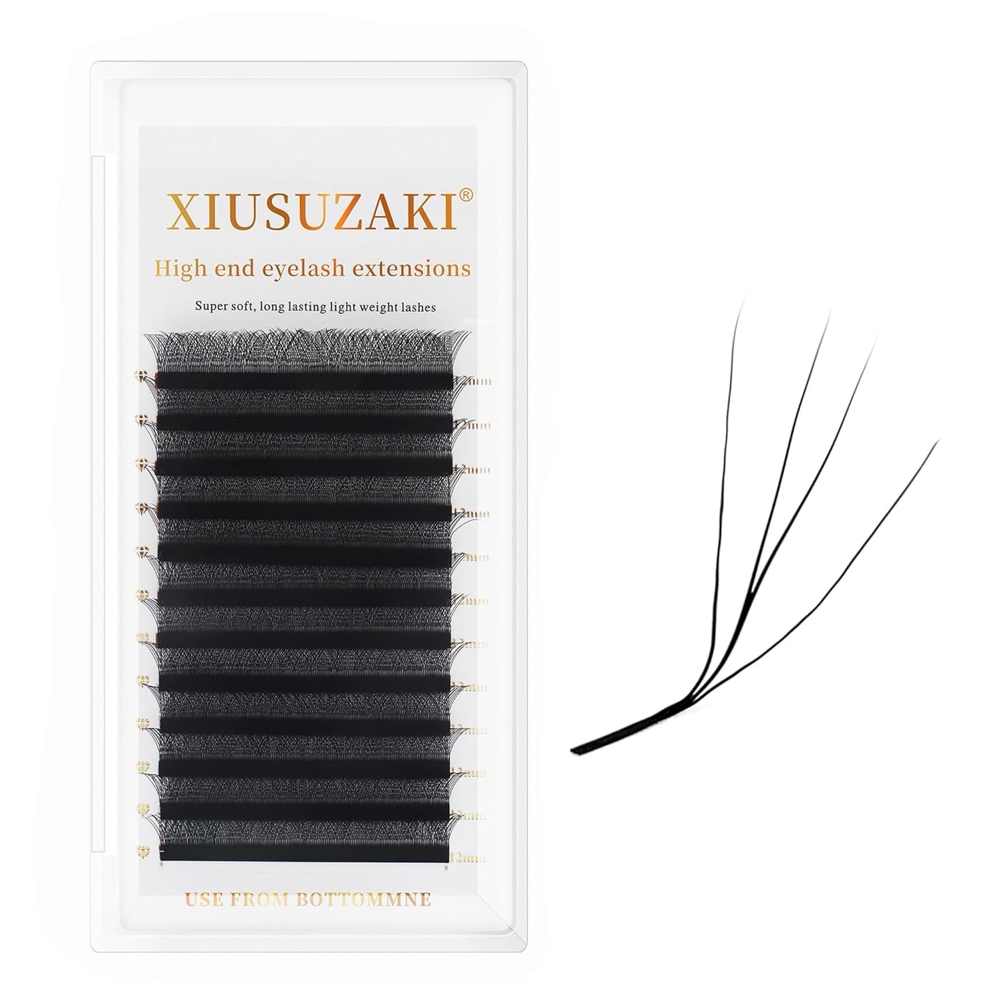 W Lash Extensions 4D Eyelash Extensions W Shape 0.07mm Thickness L Curl 13mm Premade Fans W Lashes Individual Lashes Matte Black 12 Rows False Eyelashes Volume Lashes(W-4D-0.07-L,13mm)