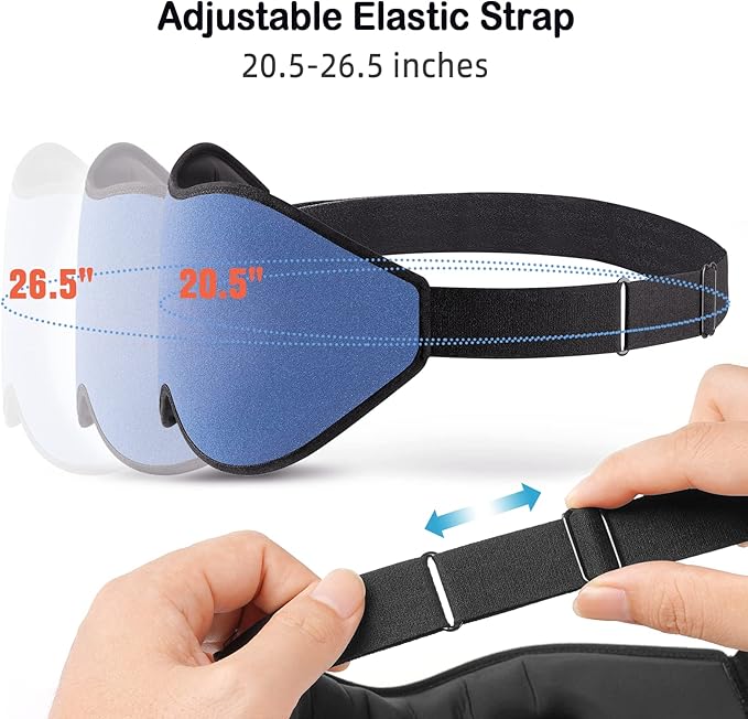 LitBear Sleep Masks, Light Blocking Eye Mask Sleeping for Women Men Side Sleeper, Soft 3D Comfortable Sleeping Mask with Adjustable Elastic Strap for Travel