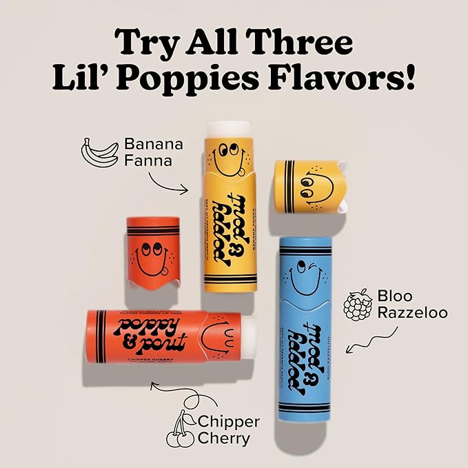 Poppy & Pout Kids Jumbo Lip Balm | All Natural Lip Balms & Moisturizers | Hydrates with Beeswax, Vitamin E, Organic Coconut Oil | Cruelty-Free | Lip Balm in Recyclable Cardboard Tube (Chipper Cherry)