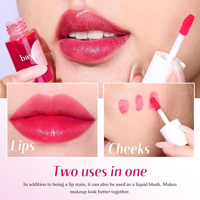 Lip Tint Stain Set, Lip Stain Long Lasting Waterproof, Lightweight, Non-sticky, Transfer-Proof, Matte Finish (fruit land)
