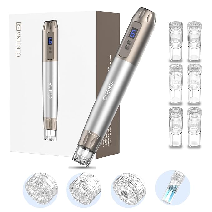 Micronee.dling Pen H3 Micronee.dle Pen - Adjustable Serum Applicator - Micronee.dle for Face Home Use - 2PCS H12 + 2PCS Nano-HR + 2PCS Nano-H