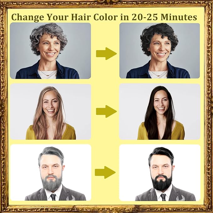 Cherry Brown Hair Dye Shampoo 3 in 1 - Champu Para Pintar el Cabello, Herbal Brown Hair Dye for Women Men, Hair Color Shampoo