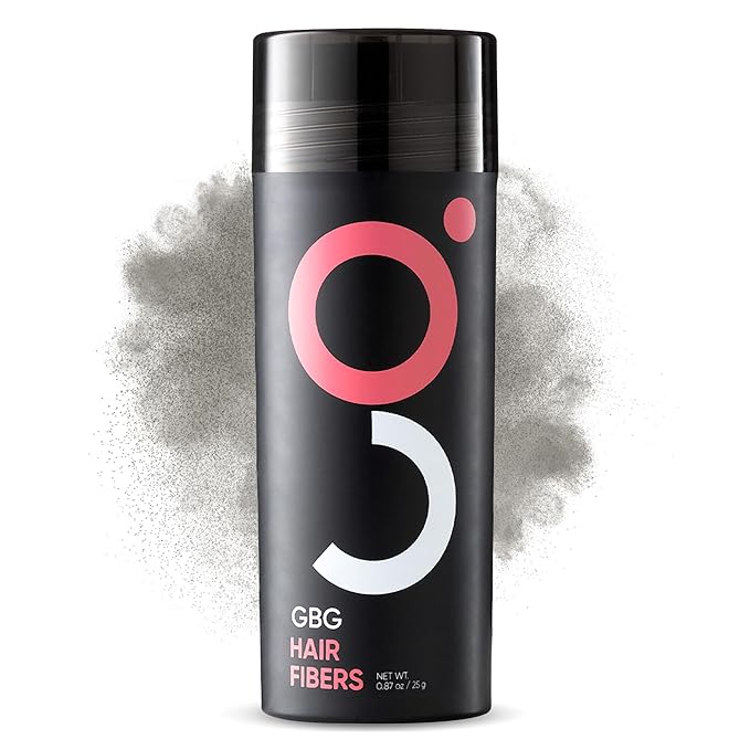 GBG Hair Fibers for Thinning Hair & Bald Spots (Grey) - 25g Bottle - Conceals Hair Loss - Instant Cover Up & Volume in 30 Seconds, Hair Powder for Women & Men - Cruelty Free