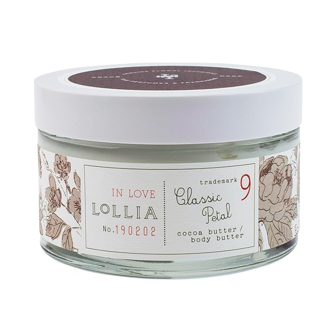 LOLLIA In Love Body Butter, 5.5 oz. - Classic Petal Fragrance - Shea Butter & Cocoa Butter, Body Lotion for Women, Hydrating & Smooth Body Moisturizer