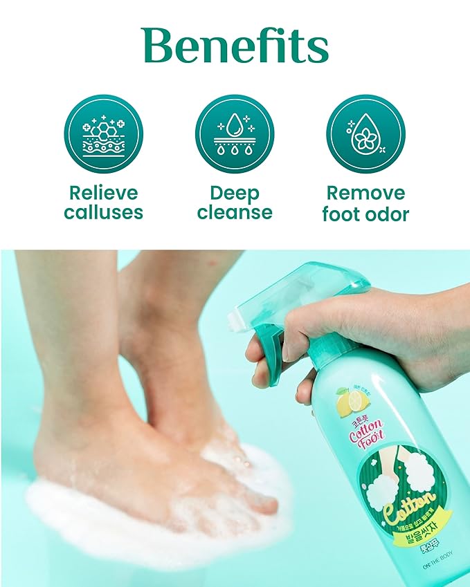 Cotton Foot - Foot Shampoo Soap (Menthol Cooling, 13fl oz*2, Pack of 2) - Refreshing Cleanse Spray, Deodorizing Foot Care Wash. Foaming Wash, Easy to Use
