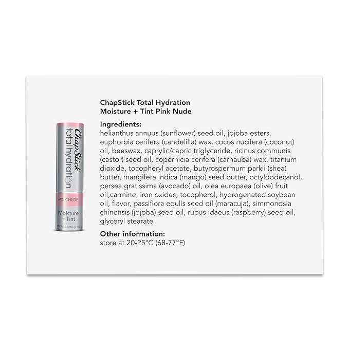 ChapStick Total Hydration Tinted Lip Balm Tubes and Lip Scrub Regimen Pack, Tinted Lip Moisturizer and Exfoliator - 0.12 Oz Lip Balm (4 Count) and 0.27 Oz Lip Scrub